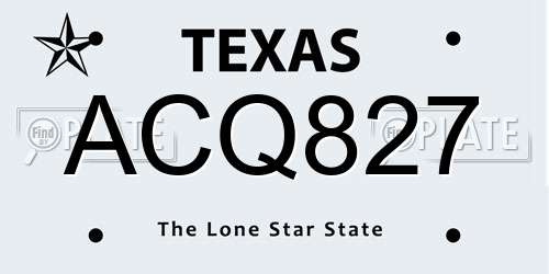 ACQ827 Texas License Plate
