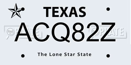 ACQ82Z Texas License Plate