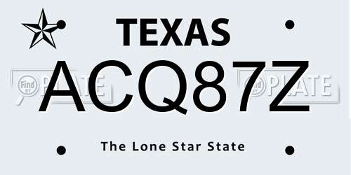 ACQ87Z Texas License Plate