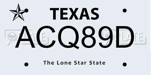 ACQ89D Texas License Plate
