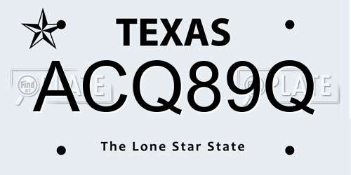 ACQ89Q Texas License Plate