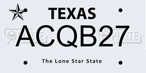 ACQB27 Texas License Plate