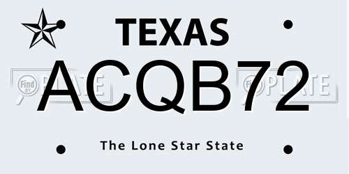 ACQB72 Texas License Plate