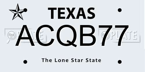 ACQB77 Texas License Plate