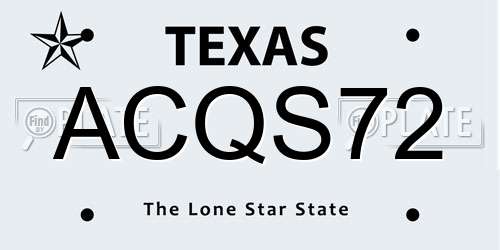 ACQS72 Texas License Plate