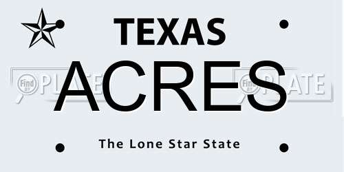 ACRES Texas License Plate