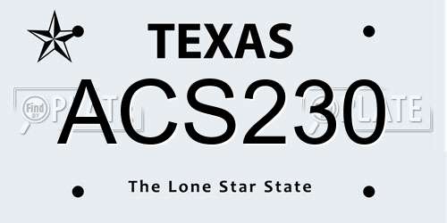 ACS230 Texas License Plate
