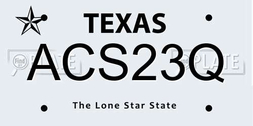 ACS23Q Texas License Plate