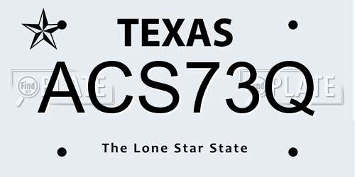ACS73Q Texas License Plate