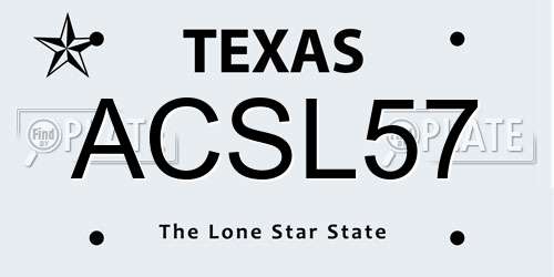 ACSL57 Texas License Plate