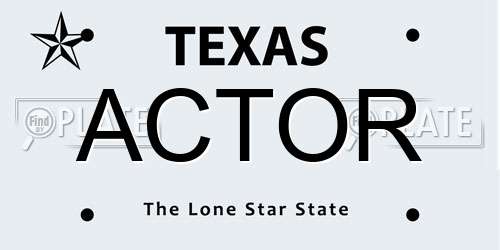 ACTOR Texas License Plate