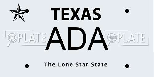 ADA Texas License Plate
