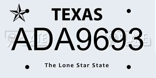 ADA9693 Texas License Plate