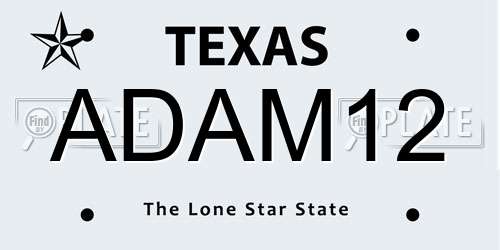 ADAM12 Texas License Plate