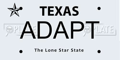 ADAPT Texas License Plate