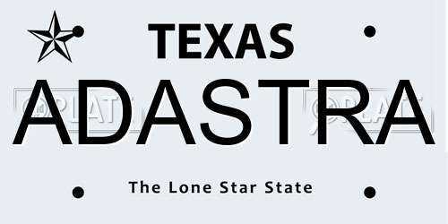 ADASTRA Texas License Plate