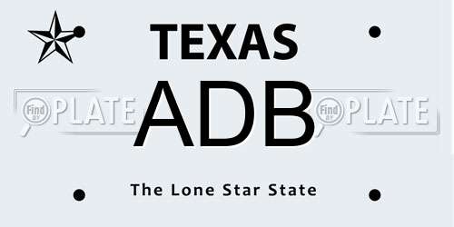 ADB Texas License Plate