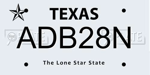 ADB28N Texas License Plate