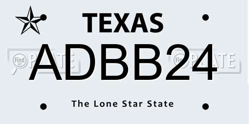 ADBB24 Texas License Plate