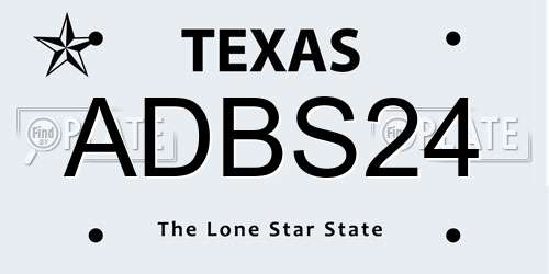 ADBS24 Texas License Plate