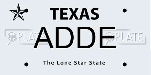 ADDE Texas License Plate