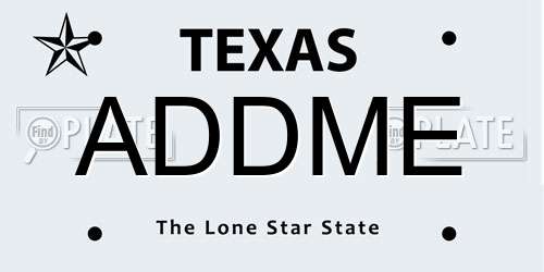 ADDME Texas License Plate