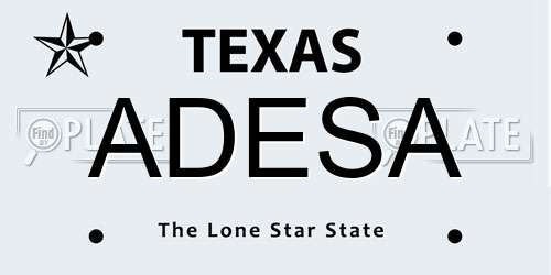ADESA Texas License Plate