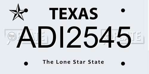 ADI2545 Texas License Plate