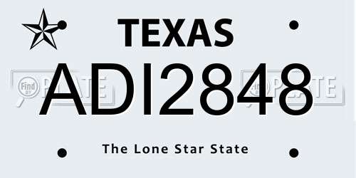 ADI2848 Texas License Plate