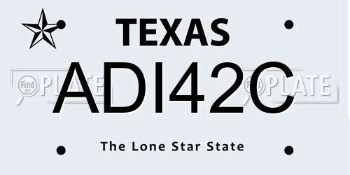ADI42C Texas License Plate