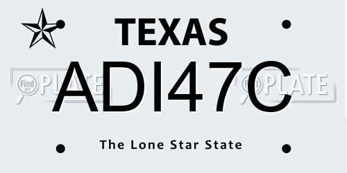 ADI47C Texas License Plate