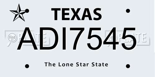 ADI7545 Texas License Plate