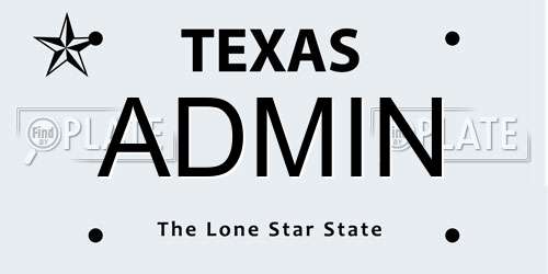 ADMIN Texas License Plate