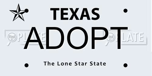 ADOPT Texas License Plate