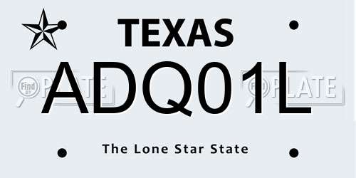 ADQ01L Texas License Plate