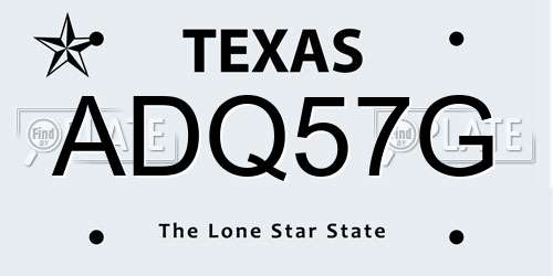 ADQ57G Texas License Plate