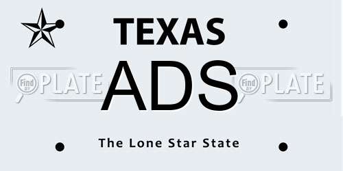 ADS Texas License Plate