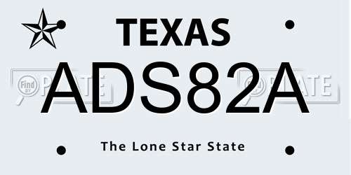 ADS82A Texas License Plate