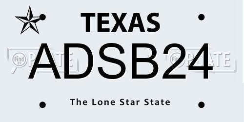 ADSB24 Texas License Plate
