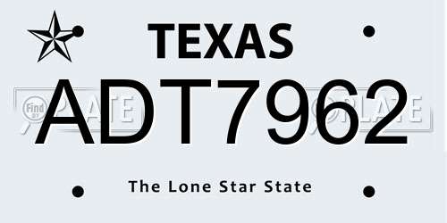 ADT7962 Texas License Plate