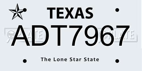 ADT7967 Texas License Plate