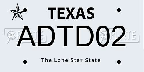 ADTD02 Texas License Plate