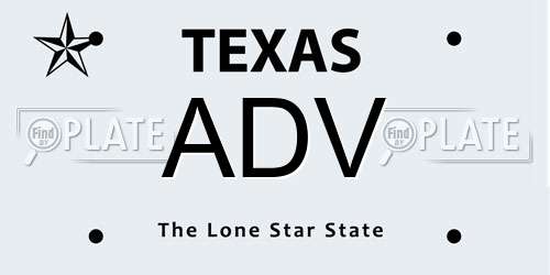 ADV Texas License Plate