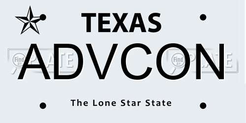 ADVCON Texas License Plate