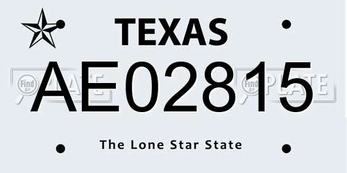 AE02815 Texas License Plate