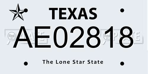 AE02818 Texas License Plate