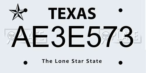 AE3E573 Texas License Plate