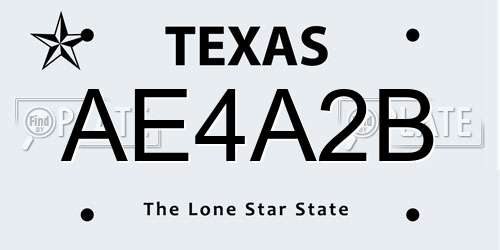 AE4A2B Texas License Plate