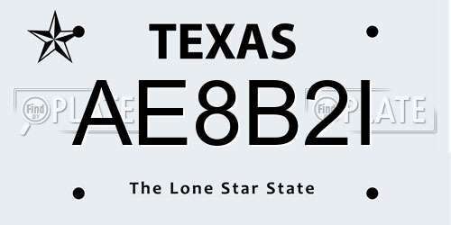 AE8B2I Texas License Plate