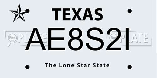 AE8S2I Texas License Plate